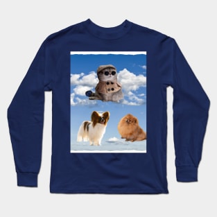 cat and dogs on the sky Long Sleeve T-Shirt